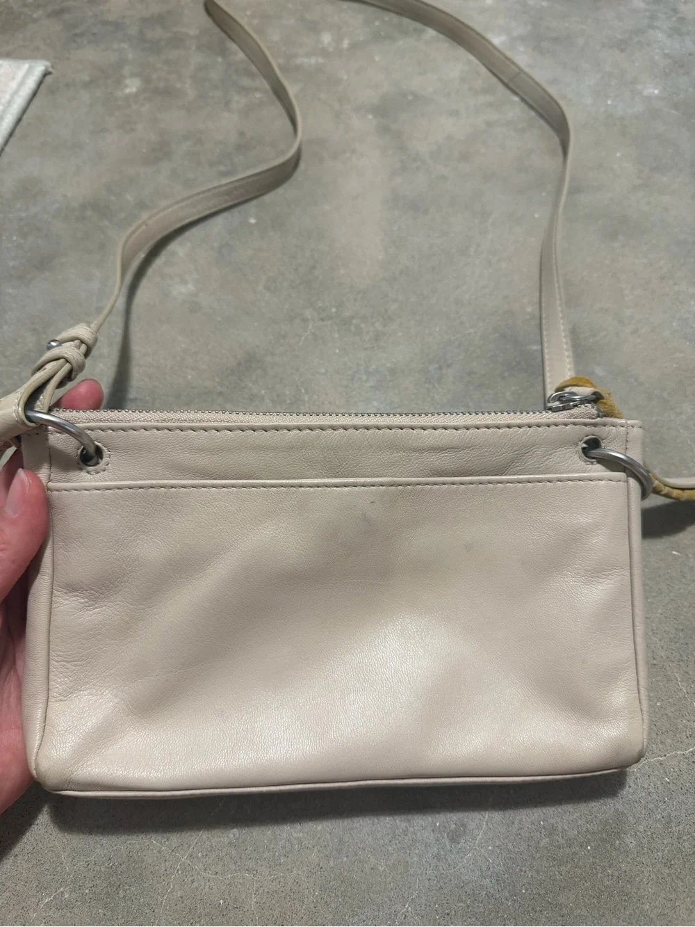 Leather Lucky Brand Crossbody Bag in Light Taupe